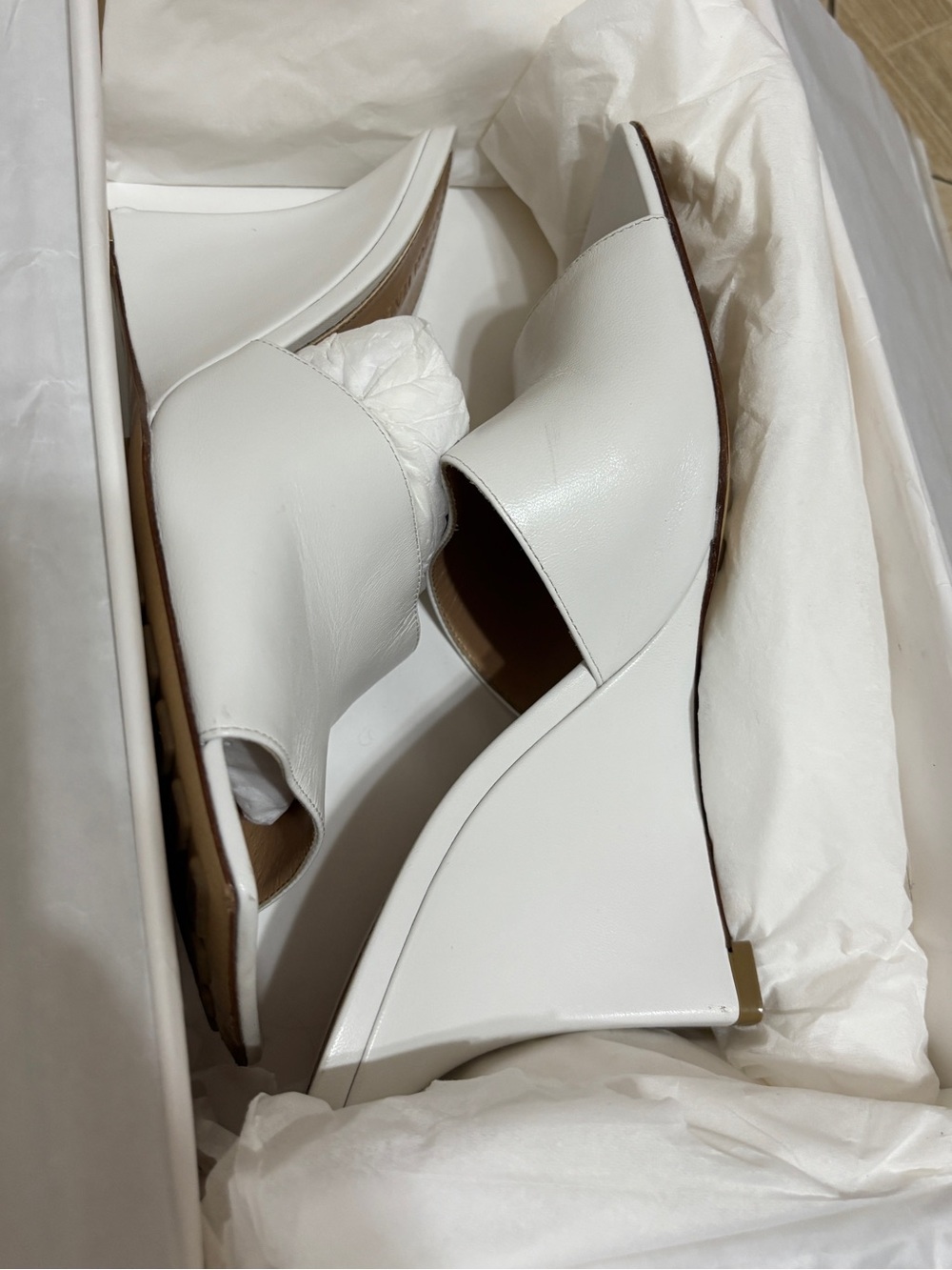 Bottega Veneta stretch wedge mules in optic white Size 37 - Picture 8 of 8